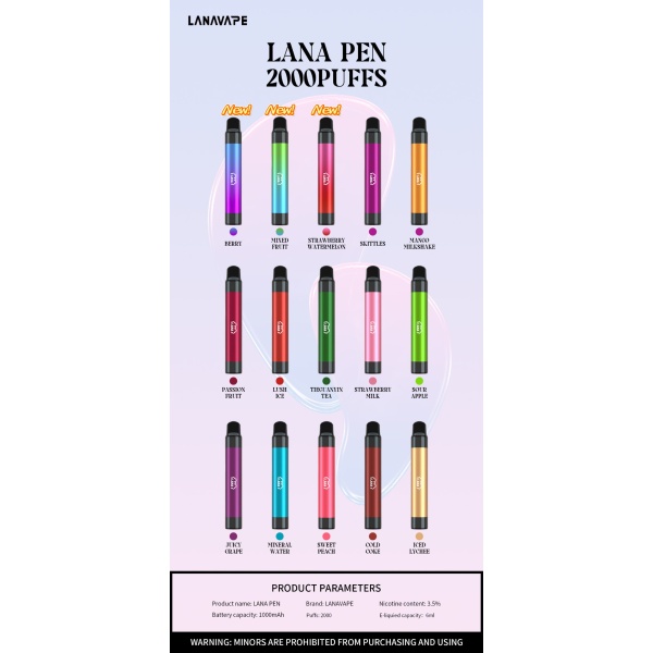 10PCS LANA PEN 2000 PUFFS BUNDLE